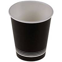 Bicchiere di caffè nero in cartone da 3 dl, nero/bianco, confezione da 50 pezzi