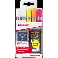 Edding® 4095 assorted chalk marker, pack of 5