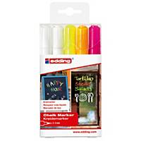 Edding 4095 Assorted Neon Chalk Markers - Pack of 5