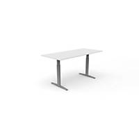 Hæve-sænke-bord Jive, 160 x 80 cm, hvid bordplade/aluminium stel