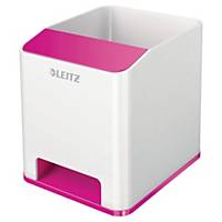 Pot à crayons Leitz WOW, amplificateur de son pour smartphone, blanc et rose