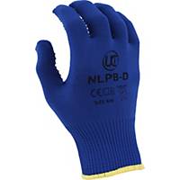 Polka Dot Gripper Gloves - Blue, Size 8