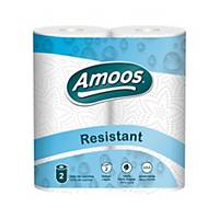 Pack de 2 rollos de papel de cocina Amoos - 2 capas - blanco