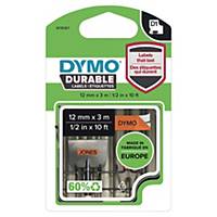 Dymo D1 Durable etiketteerlint op tape, 12 mm, zwart op oranje
