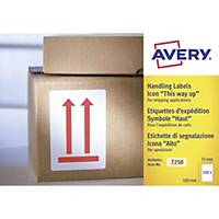 Etichette avvertenze per spedizioni alto Avery 7250 74x100mm - conf. 200