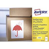 Etichette avvertenze per spedizioni teme umidità Avery 7252 74x100mm - conf. 200