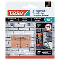 Vis adhésive rectangulaire Tesa - supporte jusqu à 5 kg - paquet de 2