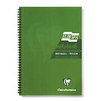 Clairefontaine Europa Wire bound Notebook A5 -  Green Cover