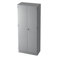 Schrank mit Holztüren, 4 Böden, Maße: 80x200,4x42cm, grau, Desktopservice