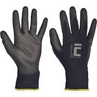 Víceúčelové rukavice Cerva Bunting Evolution, velikost 7, černé, 12 párů