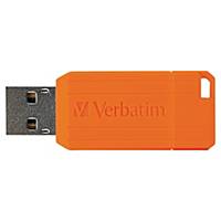 VERBATIM PINSTRIPE USB DRIVE 128GB ORGE