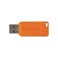 Memória USB Verbatim PinStripe - USB 3.2 Gen 1 - 128 Gb - laranja
