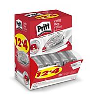 Pritt Refill Flex navulbare correctieroller, 4,2mm x 10m, value pack 12+4 gratis