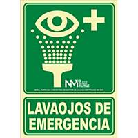Placa   Lava-olhos de emergência   NORMALUZ de PVC fotoluminescente 22,4 x 300 m
