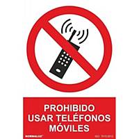 Placa   proibido o uso de telemóvel   - PVC fotoluminescente - 210 x 300 mm