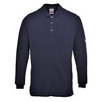 Portwest FR10 polo with long sleeves, navy blue, size XS, per piece