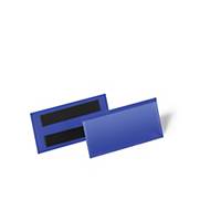 Durable Magnetic Ticket Holder - 100 x 38mm - Blue, Pack of 50