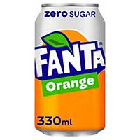 Fanta Orange Zero Can 330ml - Pack Of 24