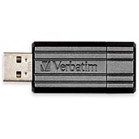 Memory Stick Pinstripe Drive Verbatim, 2.0 USB, 16 GB, black