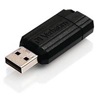 USB-nøgle 2.0 Verbatim Pinstripe Flash Memory Stick, 16 GB, sort