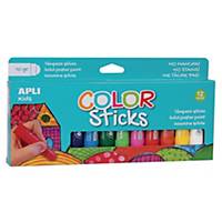 Gouache Apli Color Sticks, 10 g, couleurs assorties, le paquet de 12 pièces