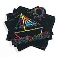 Colorations regenboog kraskaarten, 152 x 127 mm, zwart, per 100 stuks