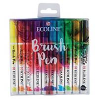 Talens Ecoline Brush Pen waterverf, assorti kleuren, pak van 10 pennen