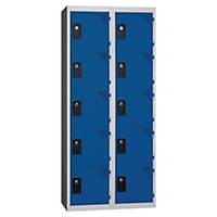 Vestiaire EVP - 2 colonnes - 10 cases - l. 80 cm - bleu