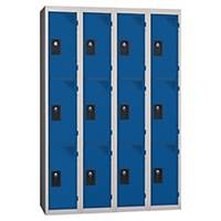Vestiaire EVP - 4 colonnes - 12 cases - l. 120 cm - bleu