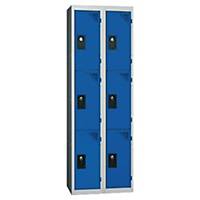 Vestiaire EVP - 2 colonnes - 6 cases - l. 80 cm - bleu