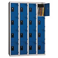 Vestiaire EVP - 4 colonnes - 16 cases - l. 120 cm - bleu