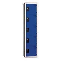 Vestiaire EVP - 1 colonne - 5 cases - l. 30 cm - bleu
