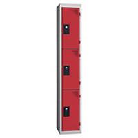 Vestiaire EVP - 1 colonne - 3 cases - l. 40 cm - rouge