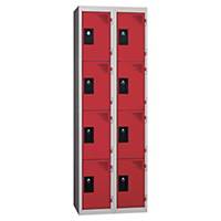 Vestiaire EVP - 2 colonnes - 8 cases - l. 60 cm - rouge