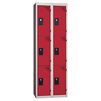Vestiaire EVP - 2 colonnes - 6 cases - l. 80 cm - rouge