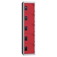 Vestiaire EVP - 1 colonne - 5 cases - l. 40 cm - rouge