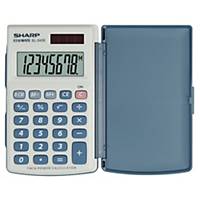 Calculatrice de bureau Sharp EL-243S, affichage de 8 chiffres, blanc/bleu