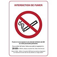 Panneau adhésif PVC - Interdiction de fumer - A5