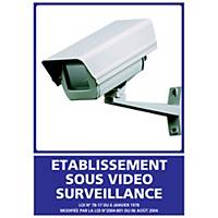Panneau adhésif PVC - Etablissement sous vidéo surveillance - A5