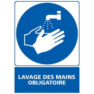 Panneau Autocollant Lavage Des Mains Obligatoire A3