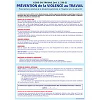 Panneau autocollant - Prévention de la violence au travail - A3
