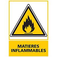 Panneau autocollant - Matières inflammables - A5