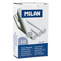 Caja de 10 tizas de sulfato de calcio Milan - blancas