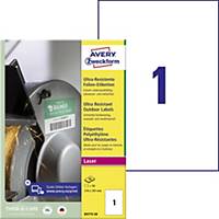 Avery Zweckform B4775 Ultra-Resistente Etiketten, 210 x 297mm, weiß, 50 Stk/Pack
