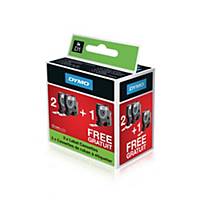 Dymo D1 Tapes 12mm Blk/Wh 2+1 Free