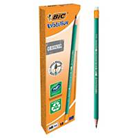 Crayon graphite Bic Evolution - HB - embout gomme - boîte de 12