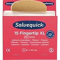 Salvequick Fingerkuppen-Pflasterstrips 6454, elastisch, Maße: 87x56 mm, 15 Stück