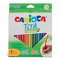 Lápis de resina Carioca Tita - triangular - variados - Pacote de 24