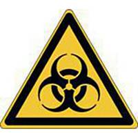 Brady W009 waarschuwing biologisch besmettingsgevaar, zelfklevend, 100x87mm, 3x