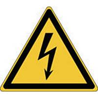 Autocollant d avertissement tension électrique Brady W012, 50 x 43 mm, 7 pièces